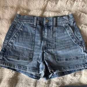 J. Crew Blue Jean Shorts High-Waisted Cuffed